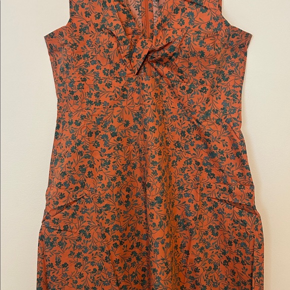 Madewell Floral Twist Front Poplin Midi Dress, Size 6 - Picture 6 of 14